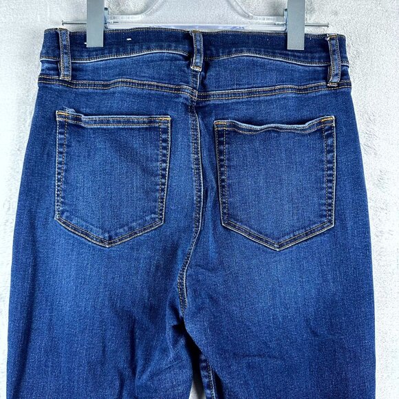 Loft Women's Skinny Jeans High Rise Dark Wash Five Design Pockets Blue Size 29/8 - Picture 3 of 10